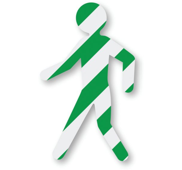 Piéton adhésif de marquage au sol LeanStripe - Vert/Blanc - Ergomat