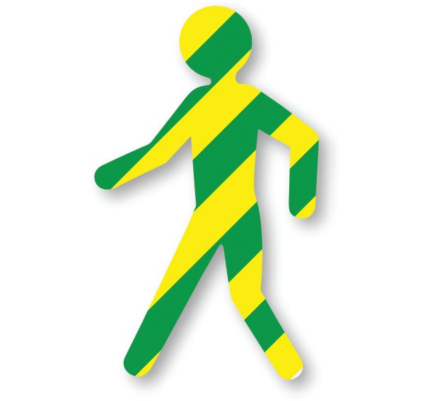 Piéton adhésif de marquage au sol LeanStripe - Vert/Jaune - Ergomat