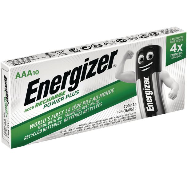 Pile Power Plus rechargeable - HR03/AAA 700mAh - Lot de 10 - Energizer