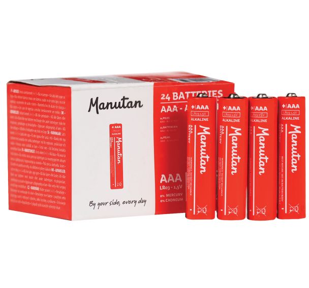 Pile alcaline AAA/LR03 non rechargeable- lot de 24