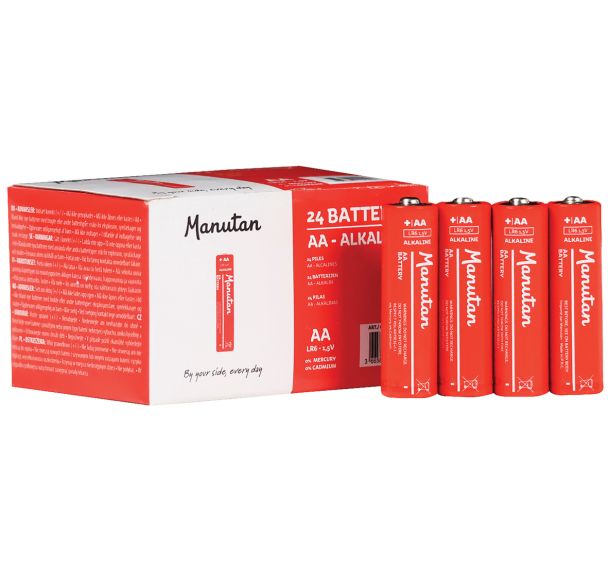 Pile alcaline AA/LR06 non rechargeable - lot de 24