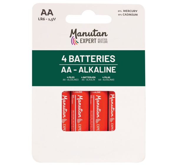Pile alcaline AA/LR06 non rechargeable - lot de 4