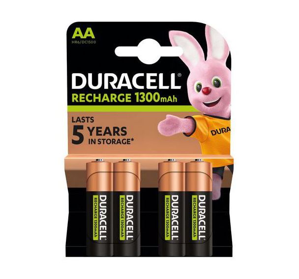 Pile rechargeable 1300mAh AA - Pack de 4 - Duracell