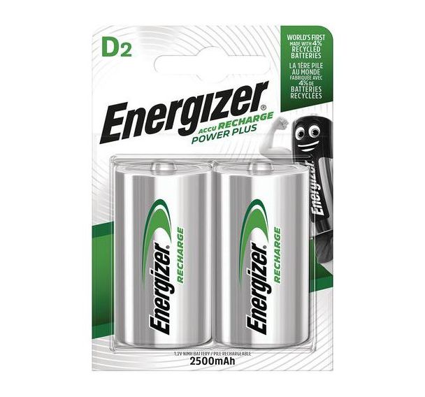 Piles rechargeables lot de 2 D (LR20)