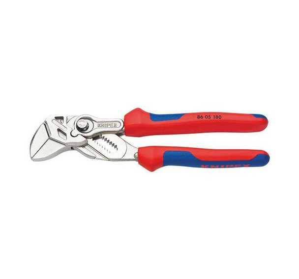 Pince-clé pince et clé à la fois chromée avec gaines bi-matière 180 mm