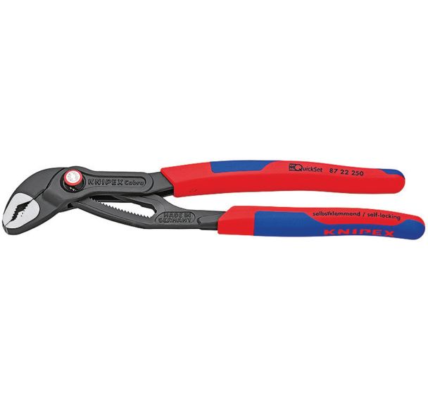 Pince KNIPEX Cobra QuickSet grise atramentisée 250 mm : 87 22 250 SB