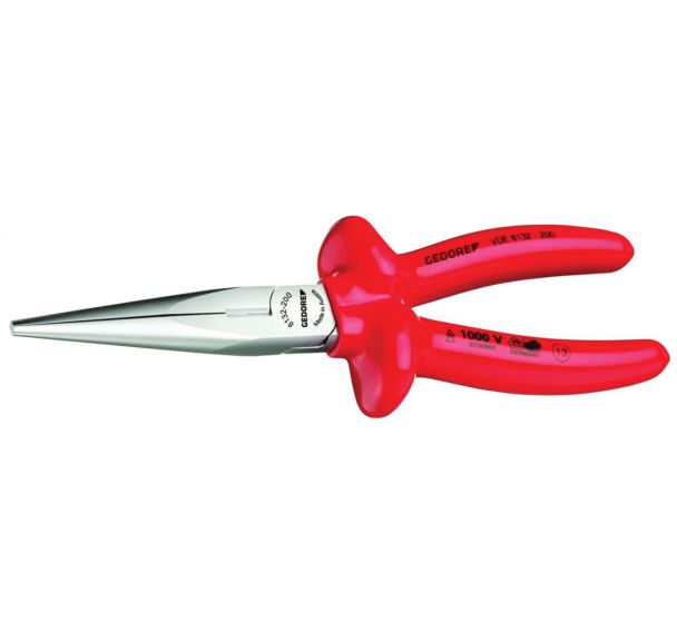 Pince à bec demi-rond long droit VDE VDE8132 - Gedore