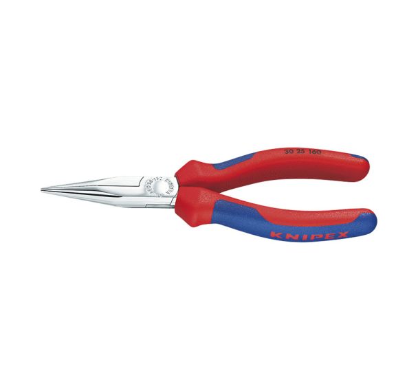 Pince à becs longs chromée avec gaines bi-matière 190 mm 30 25 190