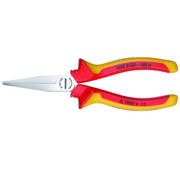 Pince à becs plats VDE avec manchons isolants VDE