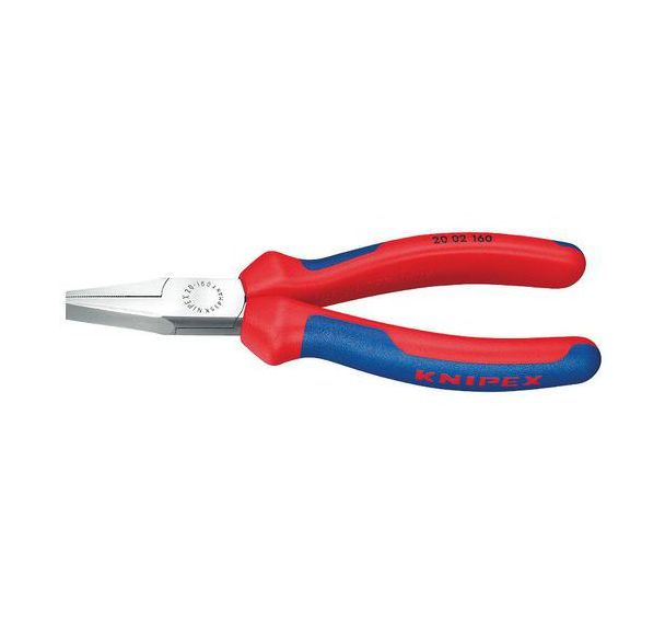 Pince à becs plats noire atramentisée avec gaines bi-matière 140 mm