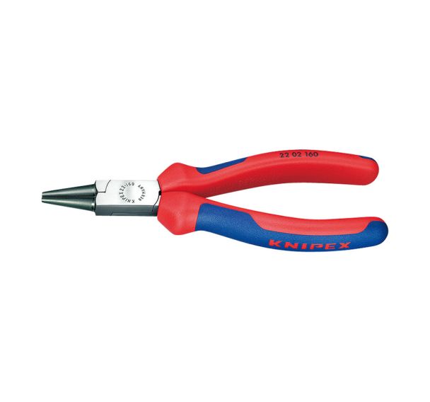 Pince à becs ronds noire atramentisée avec gaines bi-matière 160 mm
