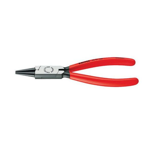 Pince à becs ronds noire atramentisée gainées en plastique 140 mm