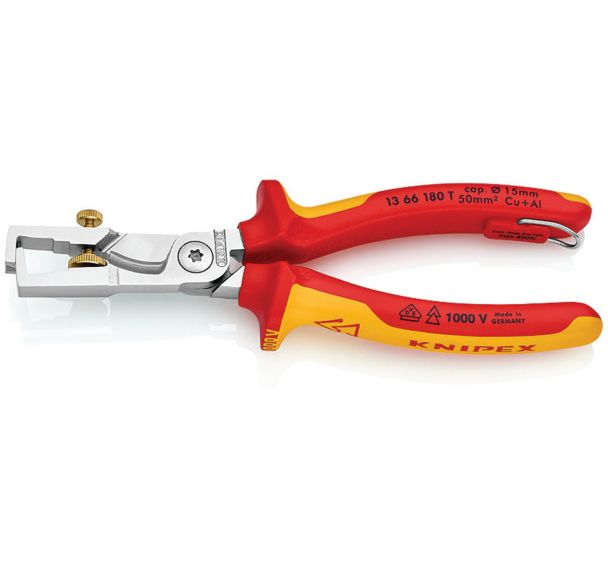 Pince à dénuder avec coupe-câble Strix - 13 66 180 T- Knipex