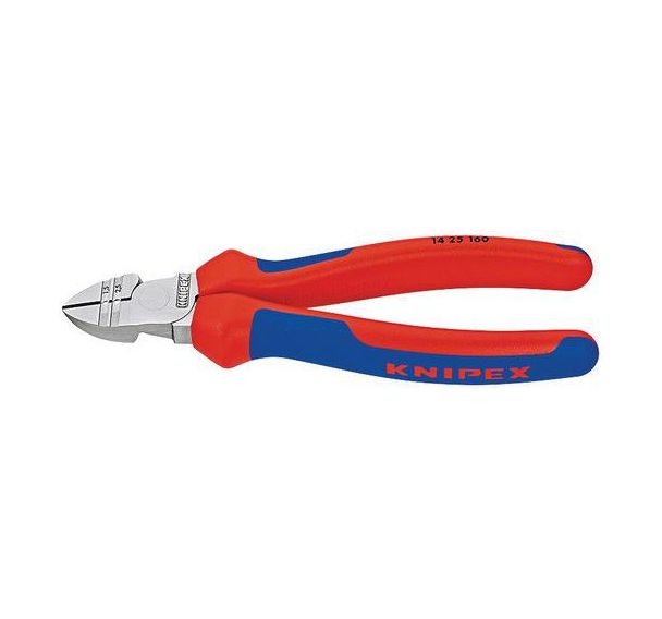 Pince à dénuder coupante de côté chromée avec gaines bi-matière 160 mm