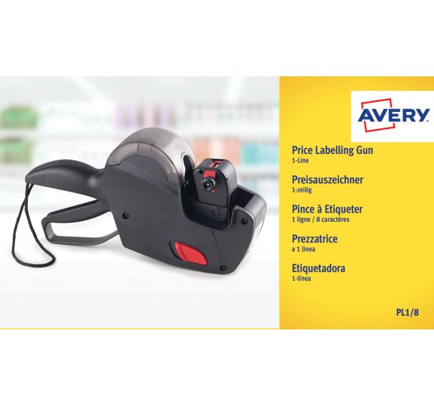 Pince à étiqueter 1 ligne avec rouleur encreur et étiquette