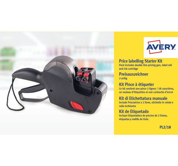 Pince à étiqueter 2 ligne avec rouleur encreur et étiquette