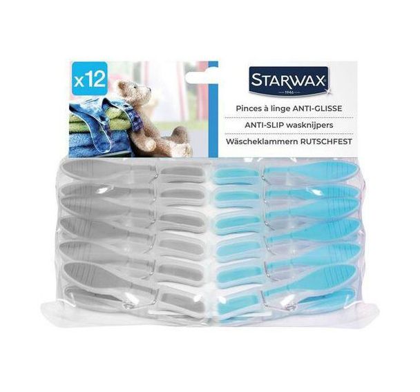 Pince à linge anti-glisse - Lot de 12
