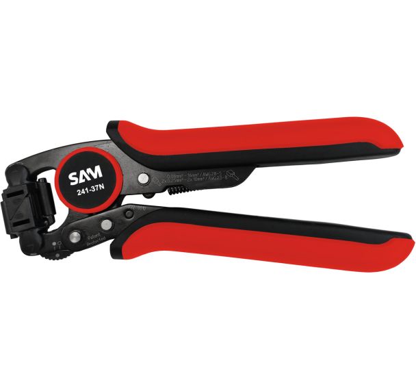 Pince à sertir bi-matiere pour embouts de protection