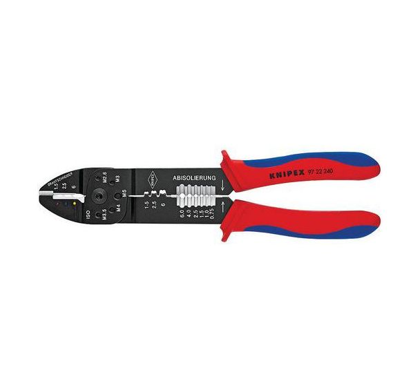 Pince à sertir noire laquée avec gaines bi-matière 240 mm _ 97 22 240 SB