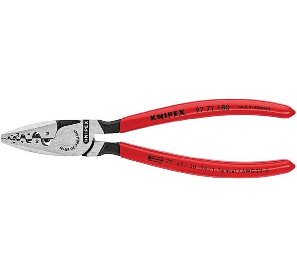 Pince à sertir pour embouts de câble gainées en plastique 180 mm _ 97 71 180 SB