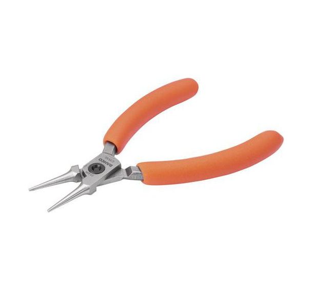 Pince bec rond compacte poignée PVC orange 127mm