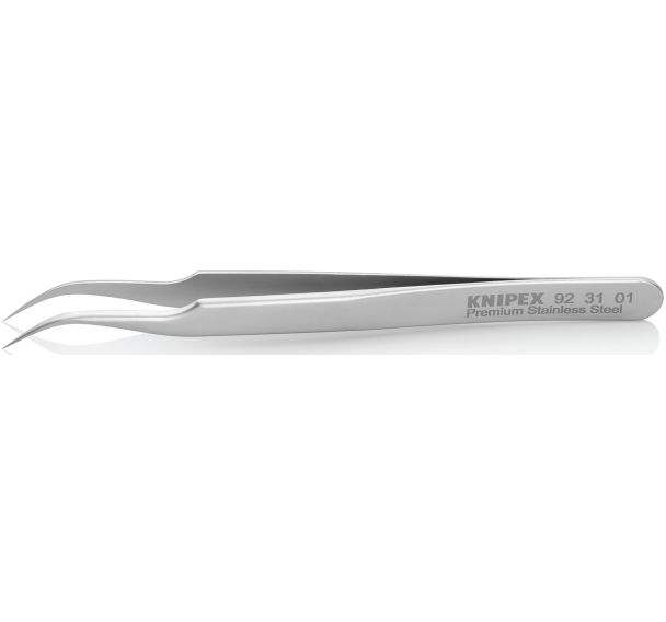 Pince brucelle acier inoxydable 110mm lisse extra-fine coudée