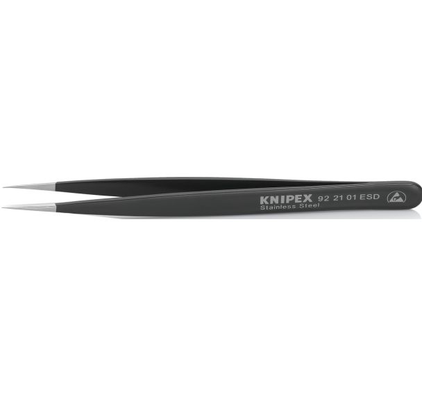 Pince brucelle acier inoxydable 110mm lisse pointue ESD