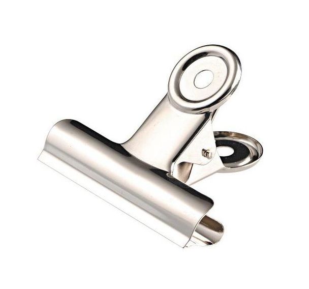 Pince bulldog 70mm écartement 40mm - Acier nickelé - Lot de 12