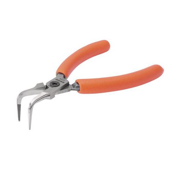 Pince compacte bec demi-rond courbé 90° 125mm