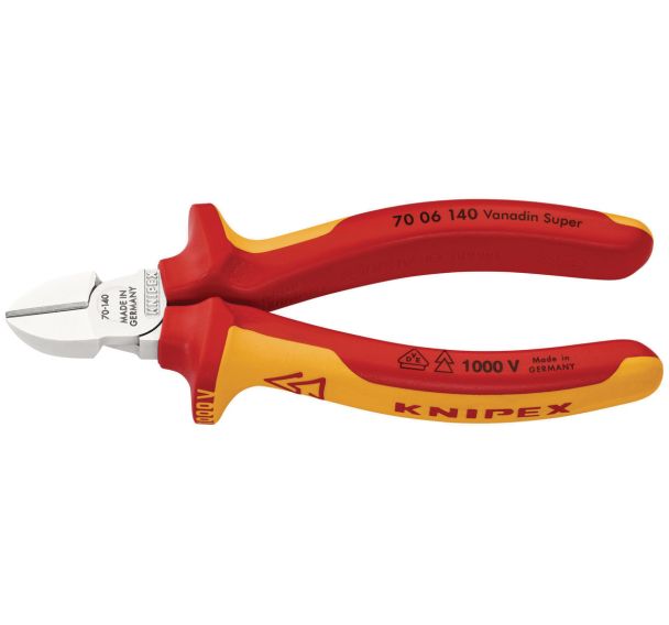 Pince coupante chromée isolée 1000V  - Knipex