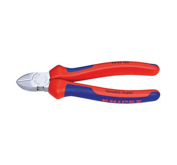 Pince coupante de côté chromée avec gaines bi-matière 160 mm