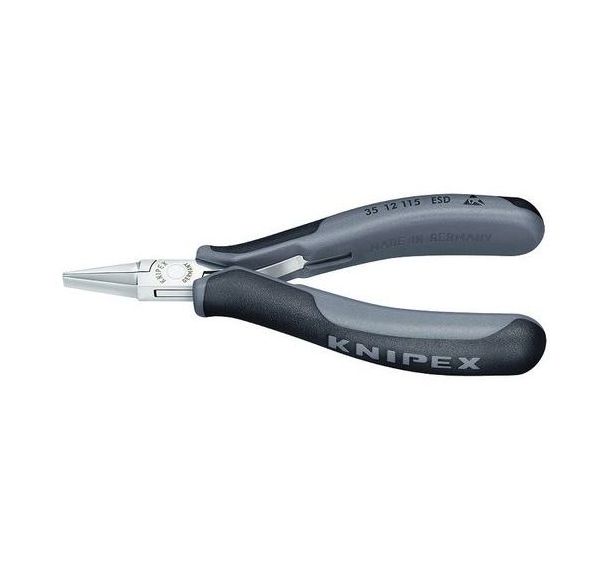 Pince de préhension pour l'électronique ESD avec gaines bi-matière 115 mm _ 35 12 115 ESD