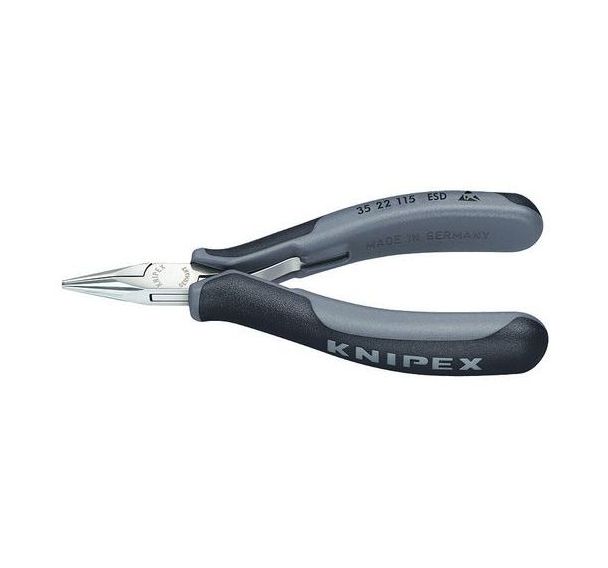 Pince de préhension pour l'électronique ESD avec gaines bi-matière 115 mm _ 35 22 115 ESDSB