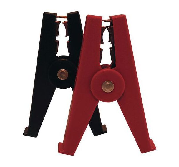 Pince isolée 200A ROUGE avec contacts en laiton - Max 48V