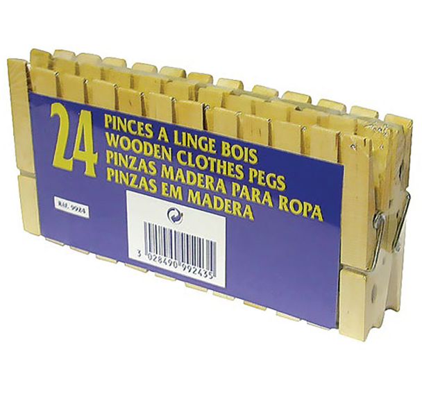 Pince linge bois sachet 24