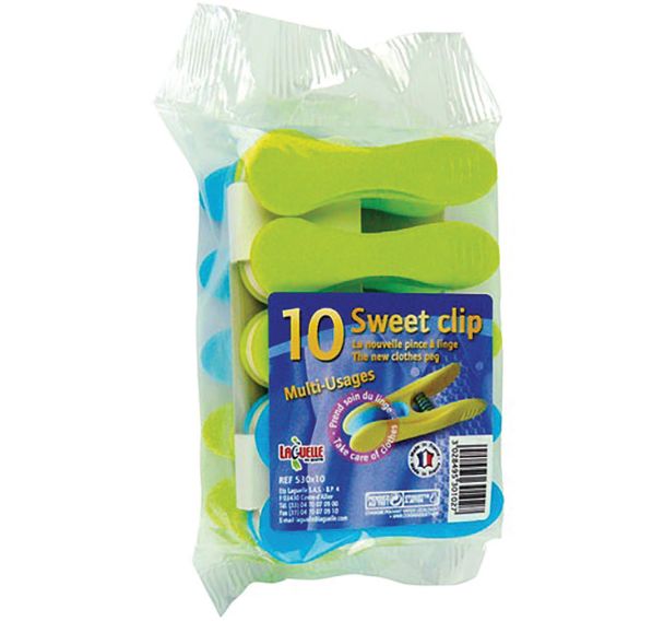 Pince linge plast clip soft sachet 10 ass.