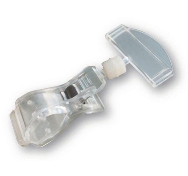 Pince tiquette Cristal en polycarbonate 9,5x5 cm
