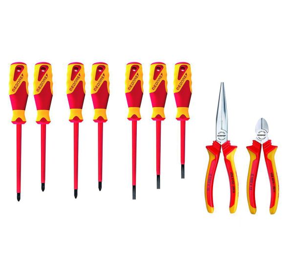 Pinces/tournevis-VDE assortiment pour carte à outils ET-1100 W