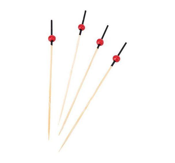 Pique à cocktail en bambou - 12 cm - Rouge