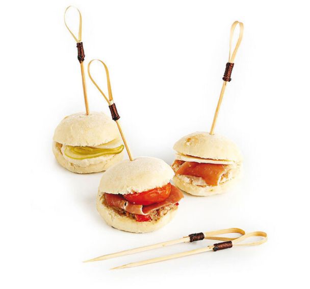 Pique à cocktail en bambou à boucle loop - 12 cm