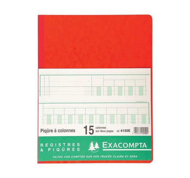 Piqûre 32x25cm 15 colonnes sur 2 pages 33 lignes 80 pages