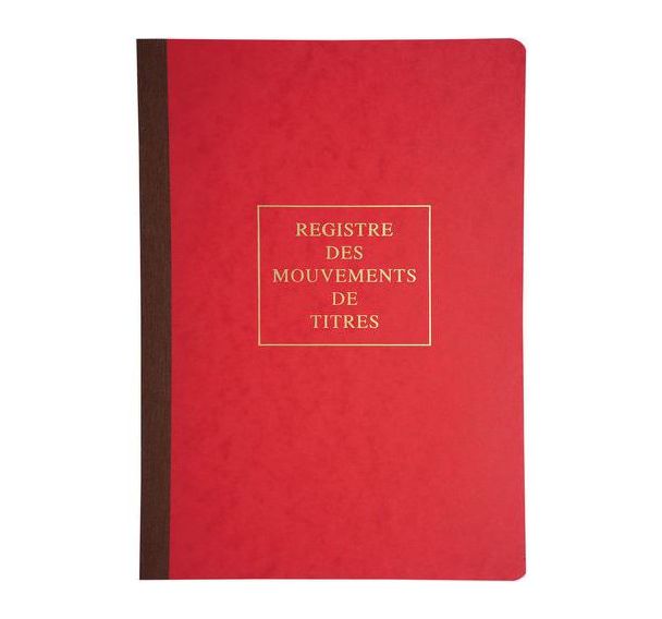 Piqûre et registre des mouvements de titres de 40 pages