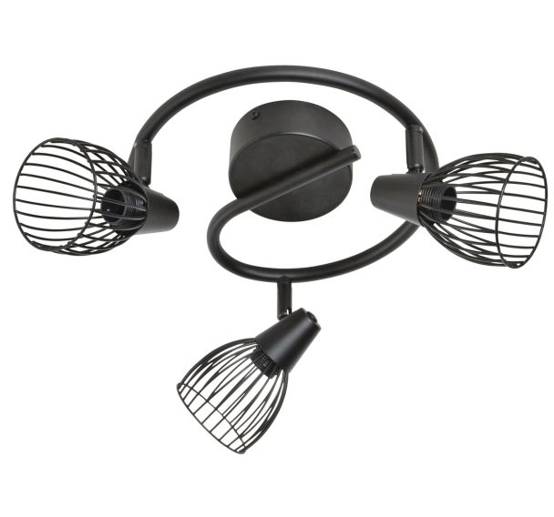 Plafonnier 3 lumières metal filaireJaro noir