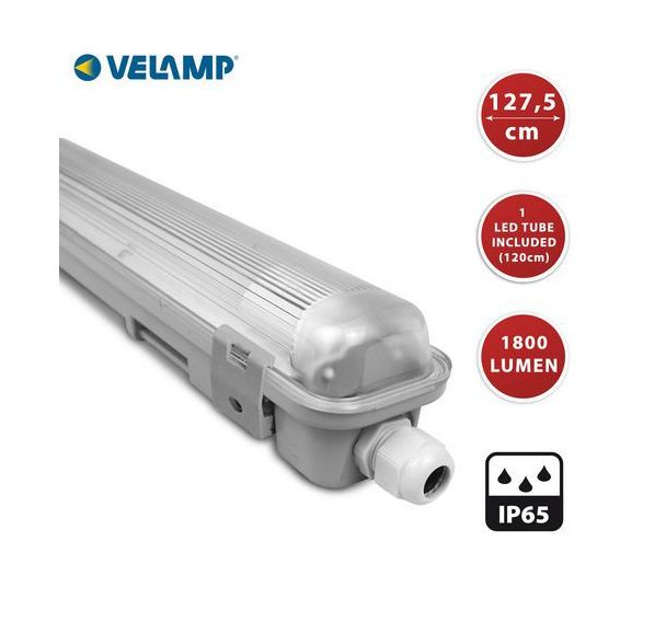 Plafonnier de 120 cm avec tube LED 18W inclus - Velamp