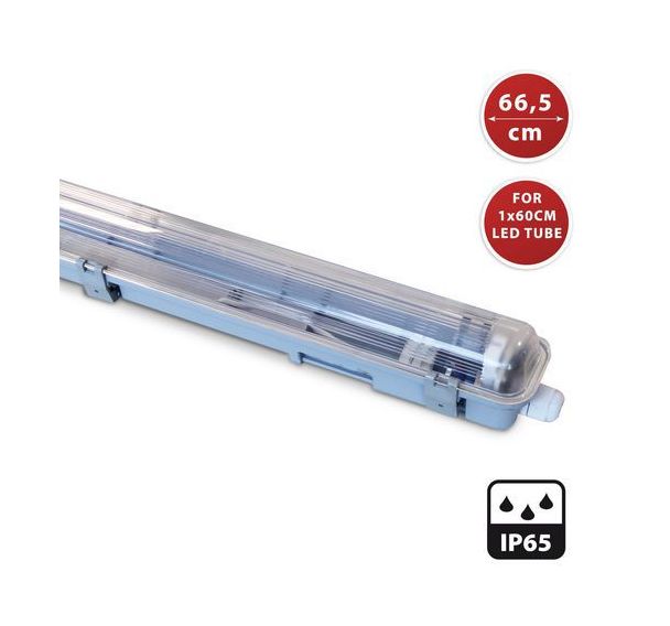 Plafonnier extérieur étanche pour tube LED 60 cm IP65