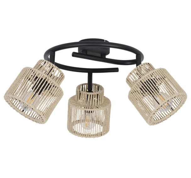 Plafonnier métal CANCUN 3 lumières Ø47 cm naturel Corep