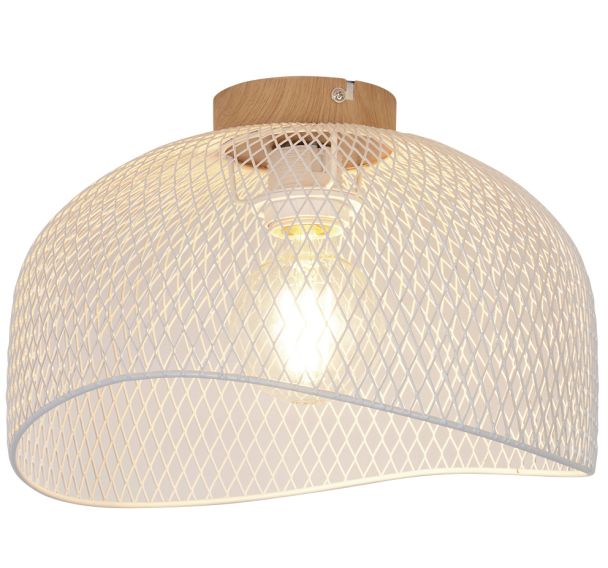 Plafonnier métal OTTAWA H22 cm Ø30 cm blanc Corep
