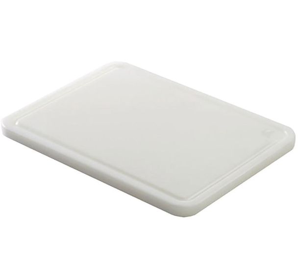 Planche PEHD 500 avec rigole - Blanc