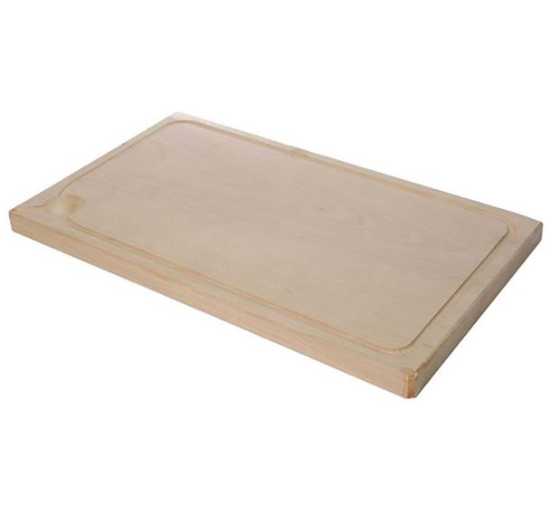 Planche à découpe avec rigole, en bois, 50x30x2.5 cm