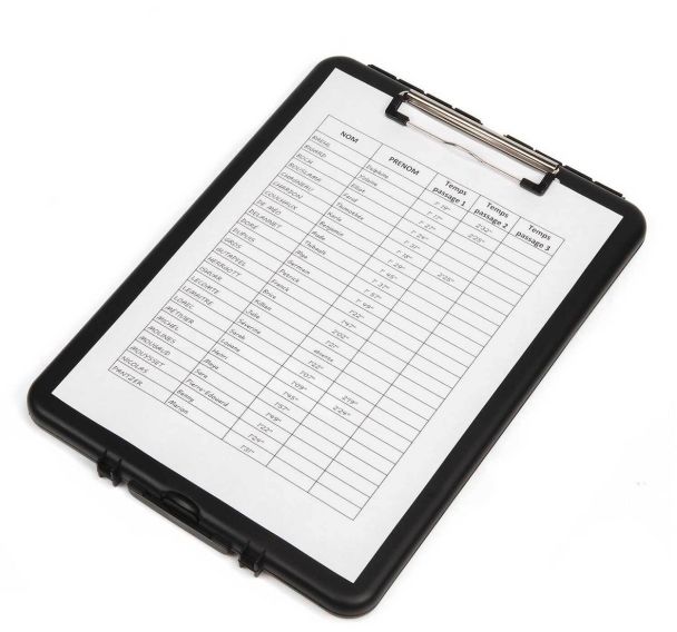 Planchette rangement pour chronométrage